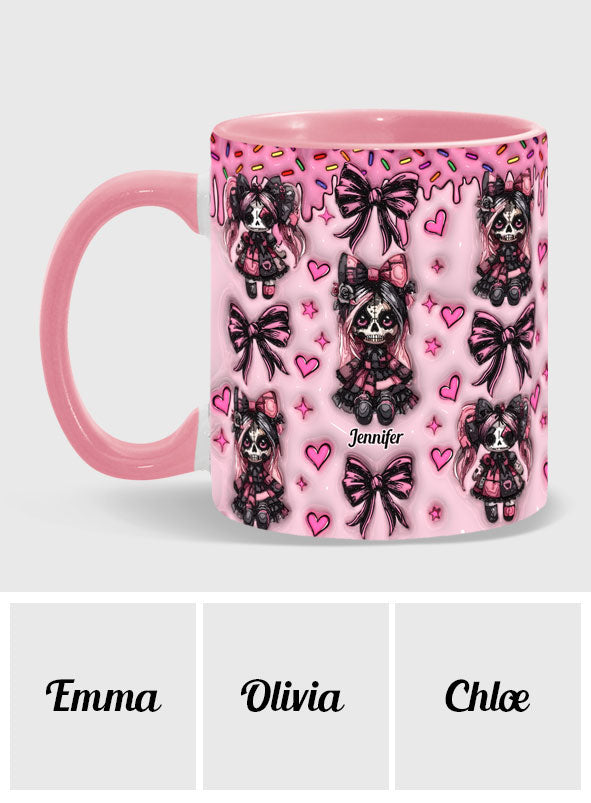 Sister Sister - Personalized Skull Accent Mug