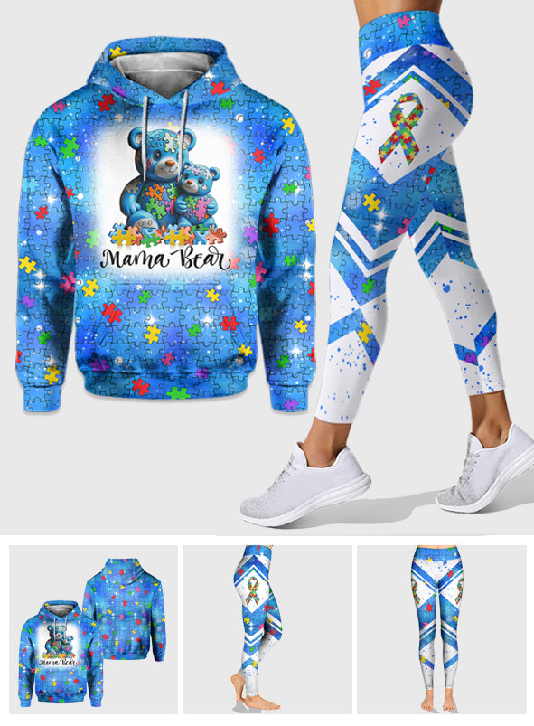 Sweat à capuche et legging « Maman Ours » pour la sensibilisation à l'autisme