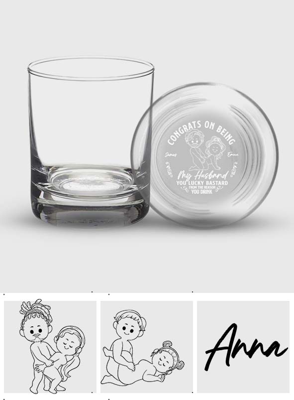 Félicitations pour être mon mari ! - Verre à whisky gravé personnalisé pour couple