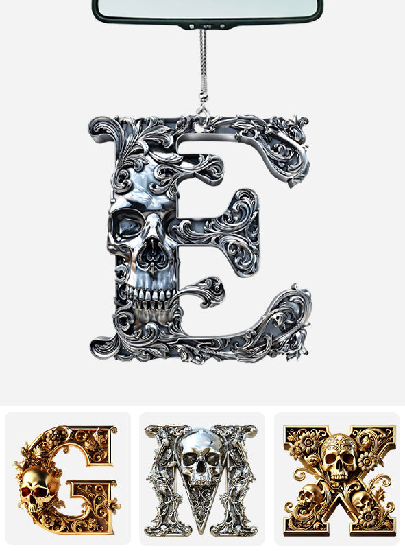 Skull Alphabet - Personalized Skull Car Ornament