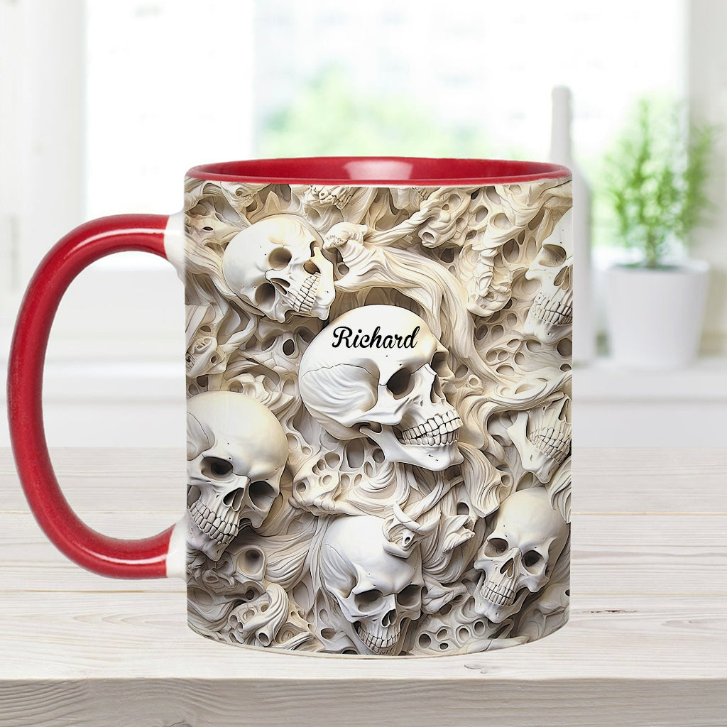 Mug personnalisé à motif crâne blanc