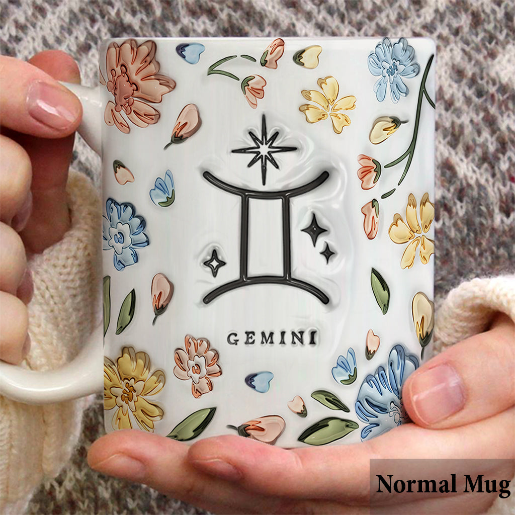 Floral Zodiac Sign - Personalized Horoscope Mug