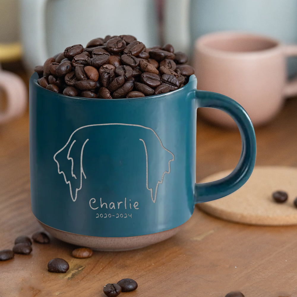 When tomorrow starts without me - Personalized Dog Engraved Pottery Mug