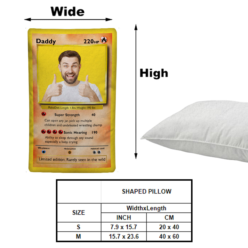 Poke Dad Best Dad Ever - Personalized Monster Trainer Shaped Pillow