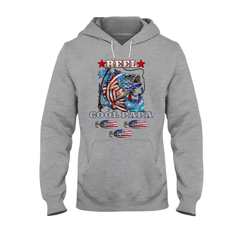 Reel Cool Papa Dad Uncle - Personalized Fishing T-shirt And Hoodie