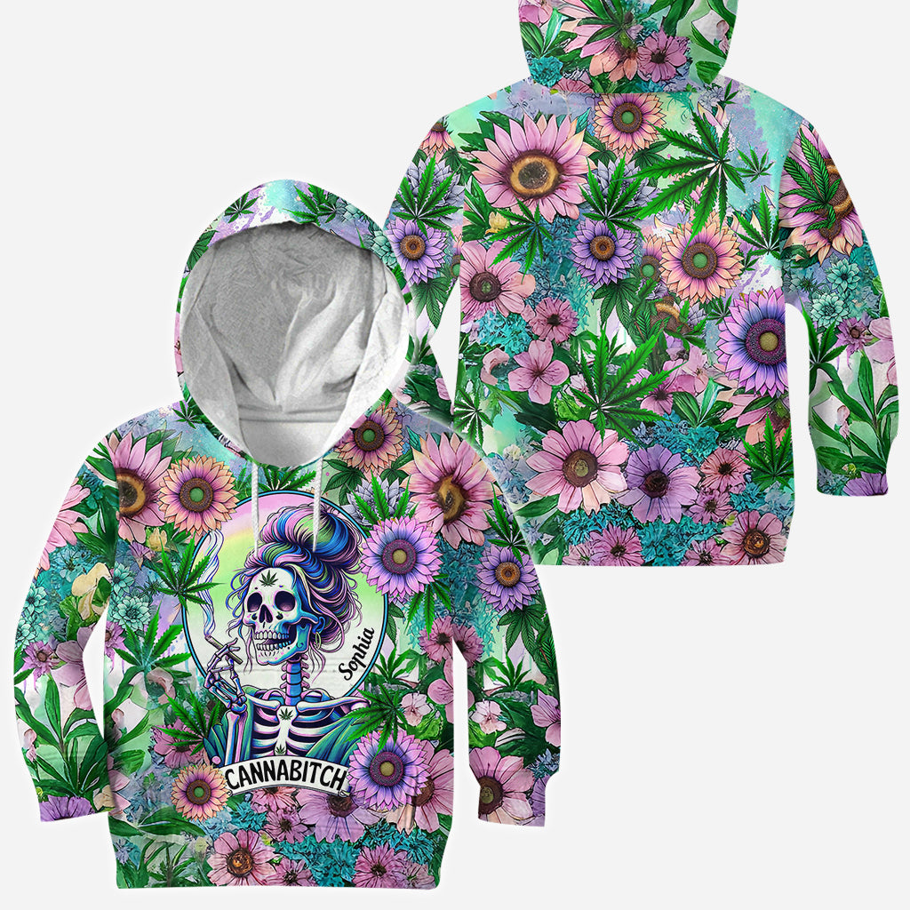 Cannabitch - T-shirt personnalisé avec motif cannabis intégral