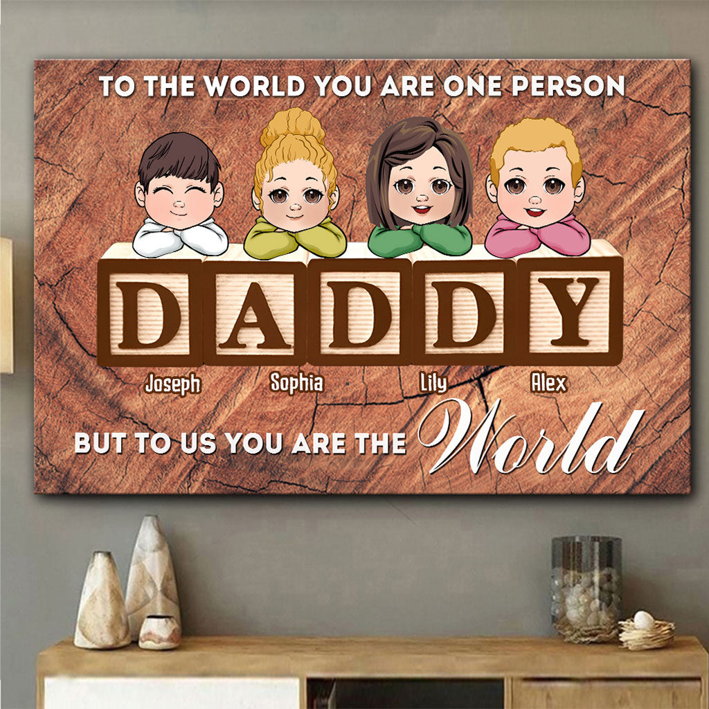 Tu es le monde - Toile et affiche personnalisées pour papa
