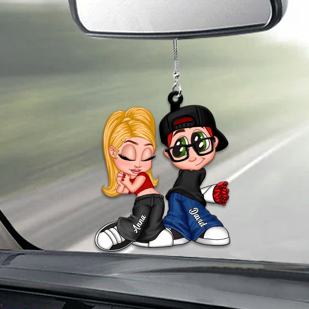 Couple Chicano Y2K - Ornement de voiture personnalisé pour couple