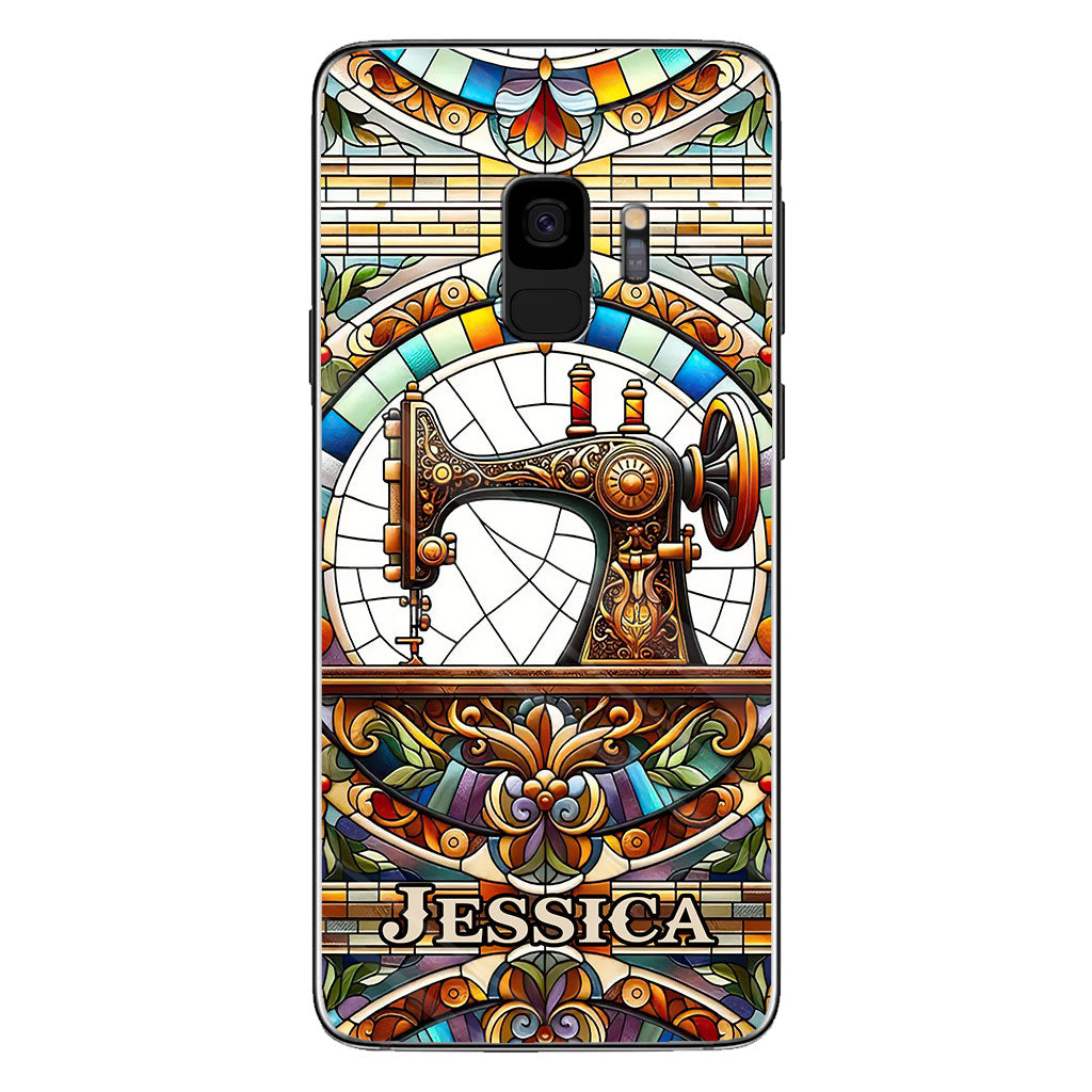 Machine à coudre colorée - Étui de téléphone personnalisé à la machine à coudre