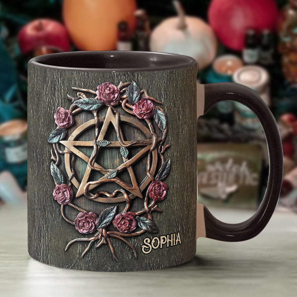 Mug personnalisé « Roses anciennes de sorcière mystique »