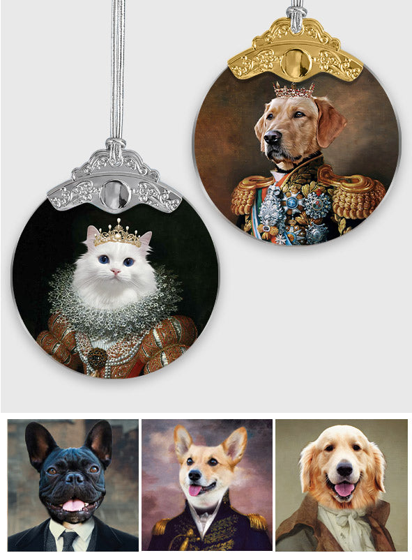 Portrait royal personnalisé pour animal de compagnie - Ornement vintage personnalisé pour chien
