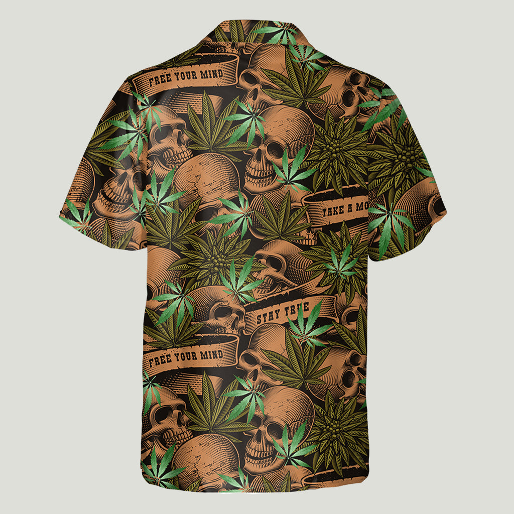 Libérez votre esprit - Chemise hawaïenne personnalisée sur le thème du cannabis