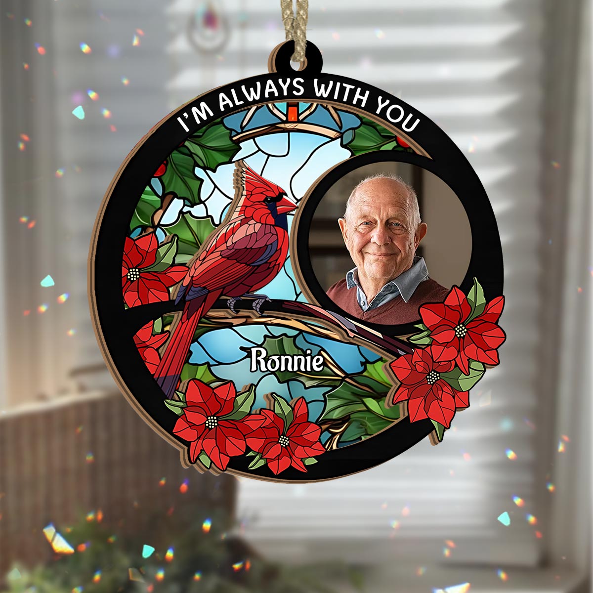 I'm Always With You - Personalized Memorial 2 Layered Window Hanging Suncatcher