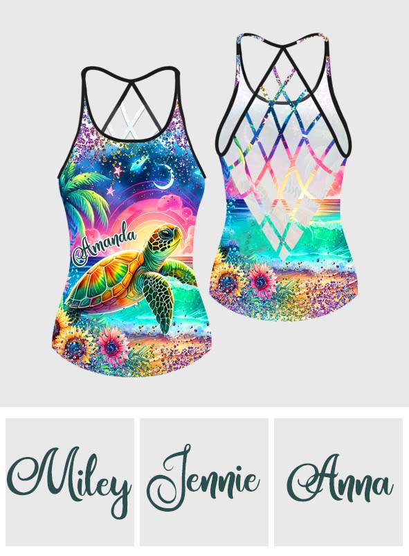 Turtle Lovers - Personalized Turtle Cross Tank Top