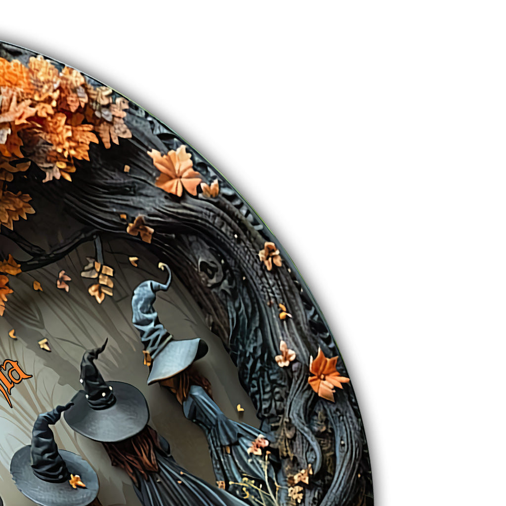 Belles Sorcières - Panneau rond en métal personnalisé « Sorcière »