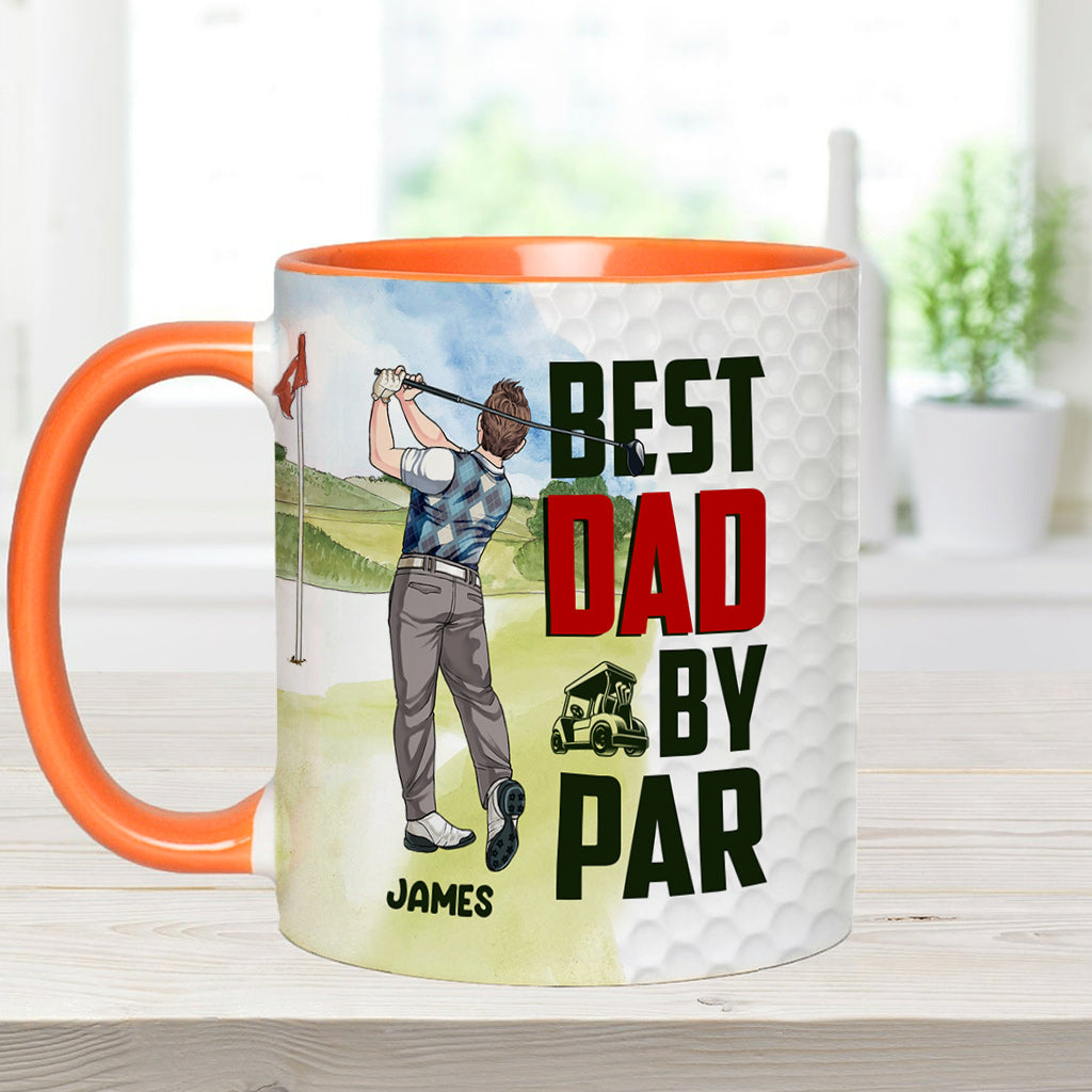 Meilleur papa selon le par - Mug personnalisé sur le thème du golf
