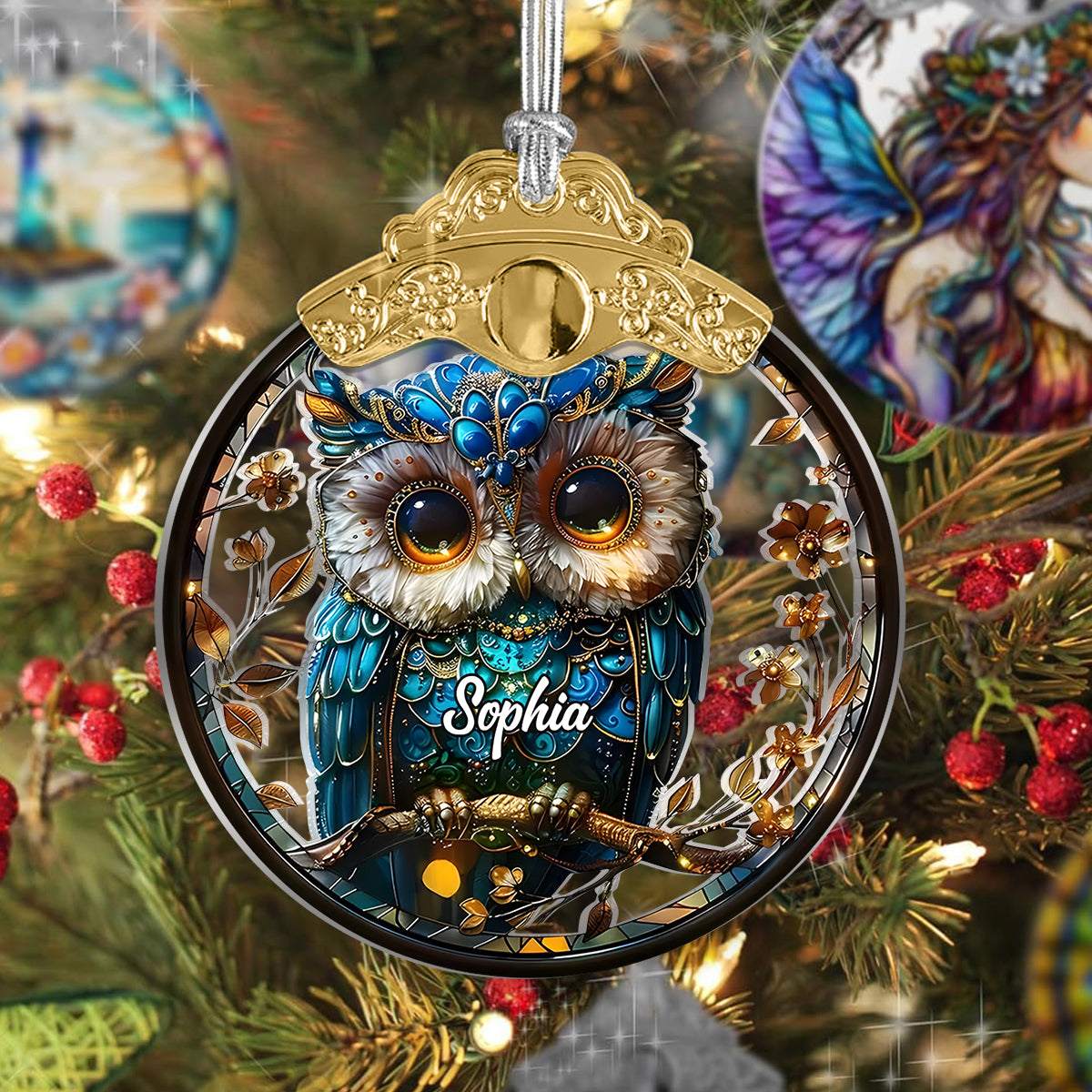 Chouette charmante - Ornement vintage personnalisé en forme de hibou