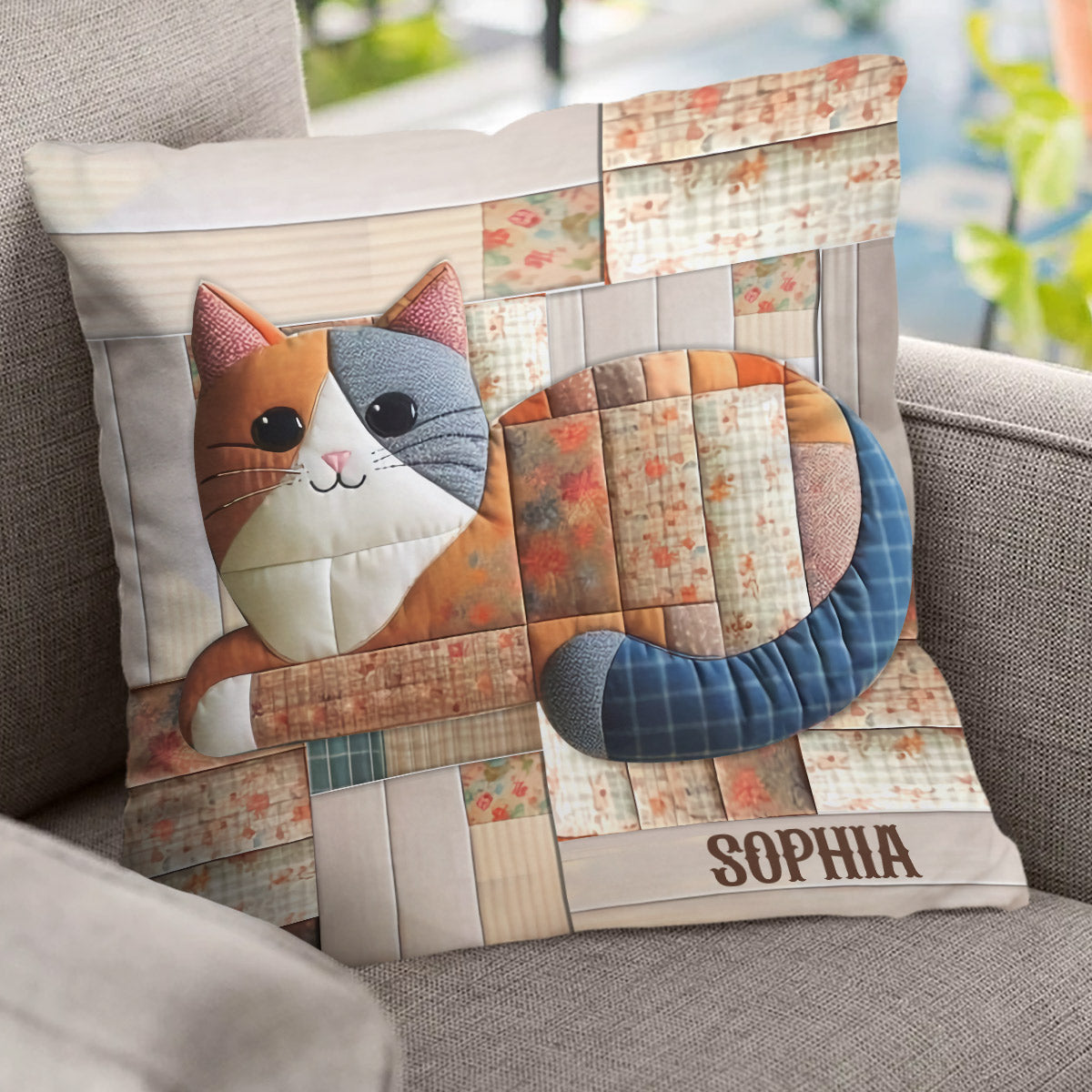 Coussin décoratif personnalisé Chat mignon