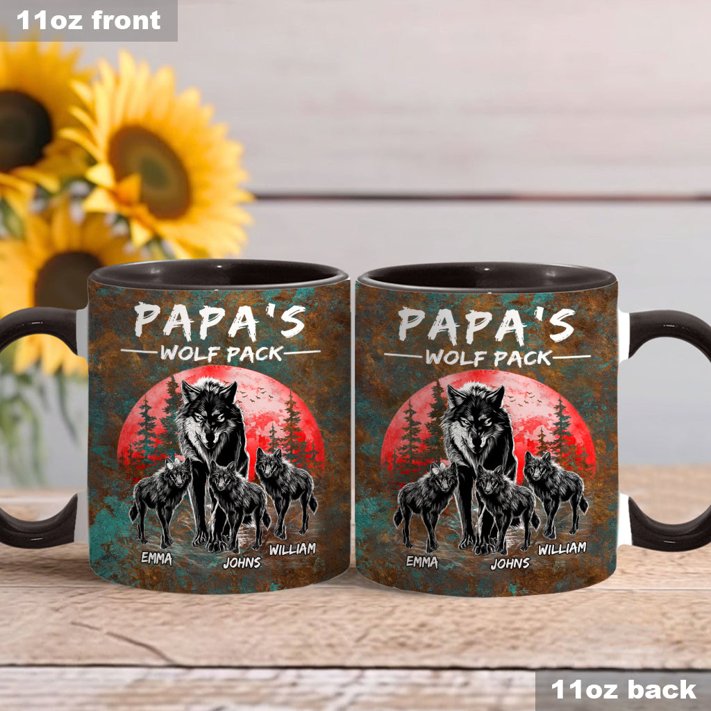 Mug personnalisé « La meute de loups de grand-père » pour papa