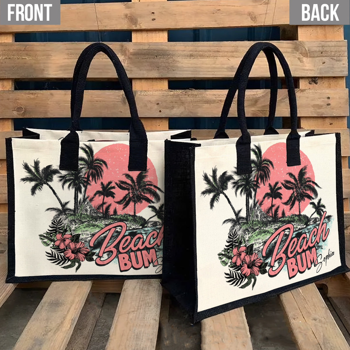 Beach Bum - Personalized Sea Lover Canvas Tote Bag