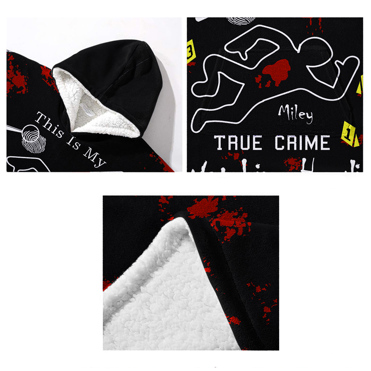 Voici mon sweat à capuche True Crime Watcher - Sweat à capuche couverture personnalisé