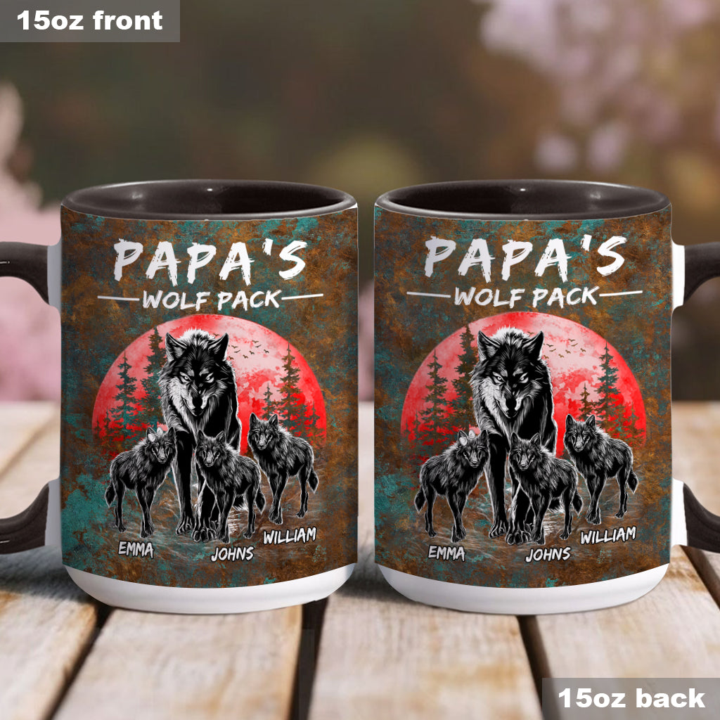 Mug personnalisé « La meute de loups de grand-père » pour papa