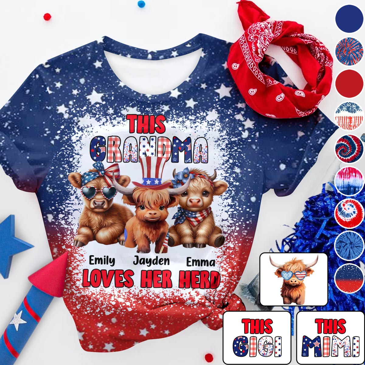 Cette grand-mère aime son troupeau - T-shirt personnalisé « Grand-mère »