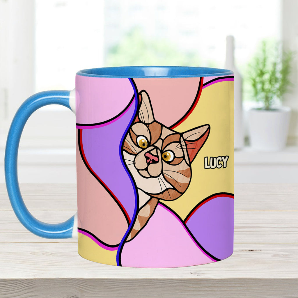 Mug personnalisé à motif chat « Chats qui regardent »