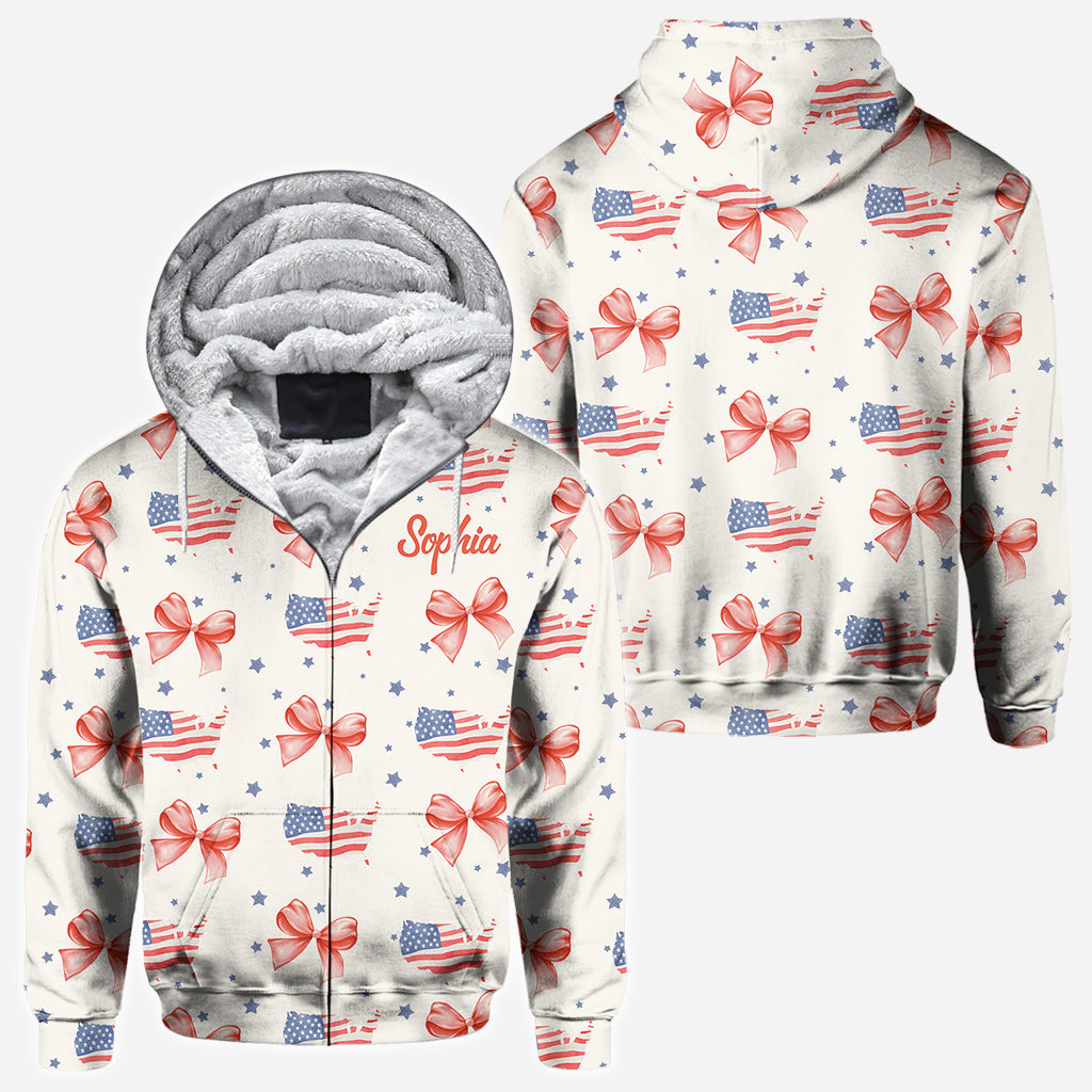 T-shirt Coquette American Girl personnalisé pour la fête nationale américaine (4 juillet)