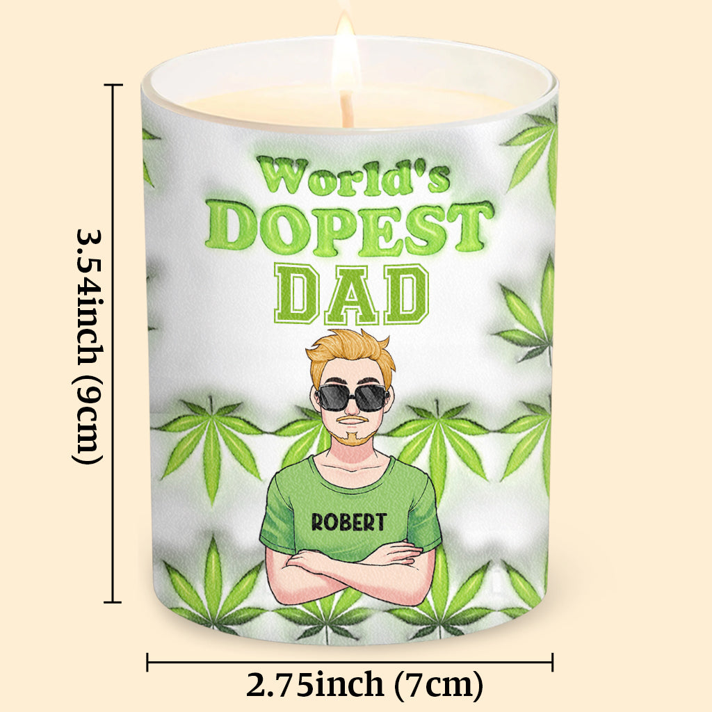 Le papa le plus cool du monde - Bougie personnalisée pour papa avec couvercle en bois