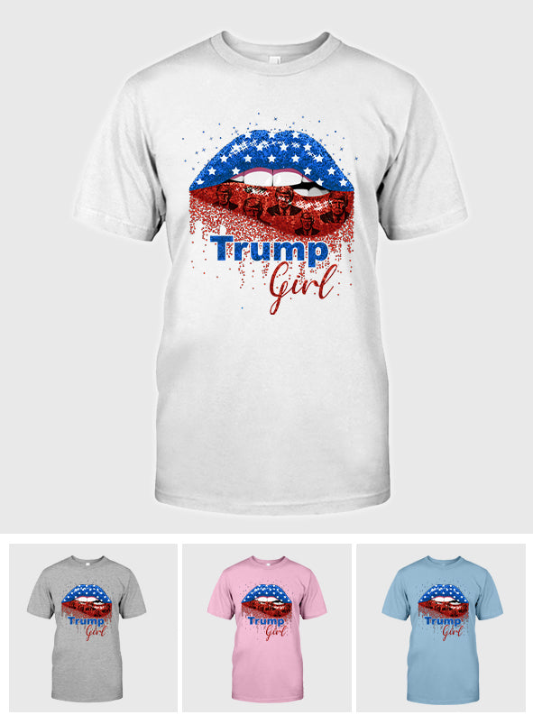American Lips Trump Girl 2024 - T-shirt And Hoodie