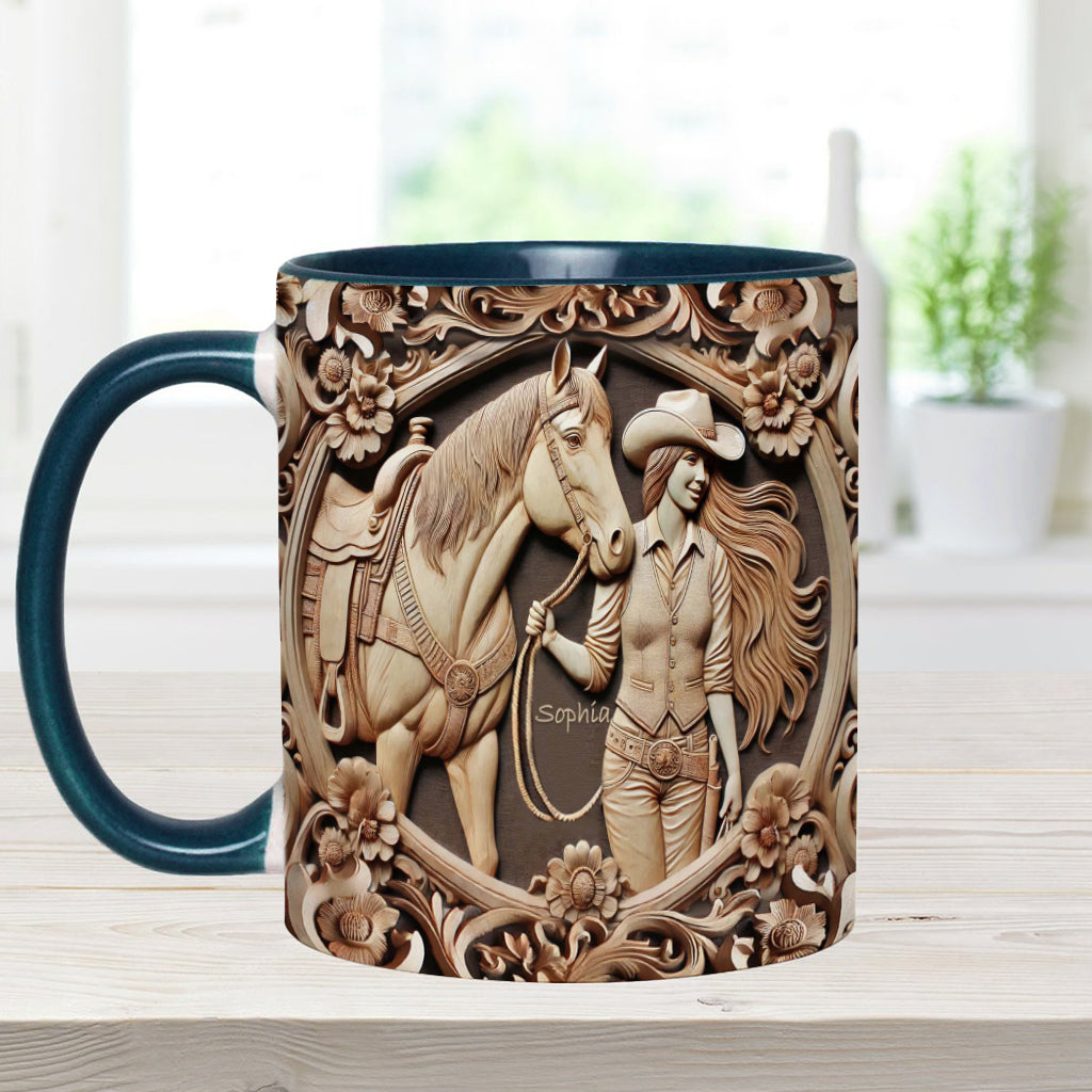 Mug personnalisé « Une fille et son cheval »