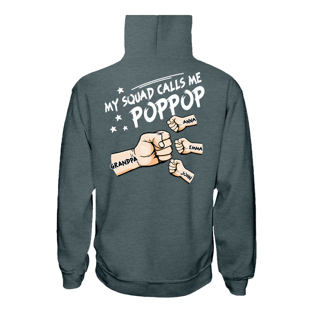 Mon équipe m'appelle Papi - T-shirt et sweat à capuche personnalisés pour grand-père