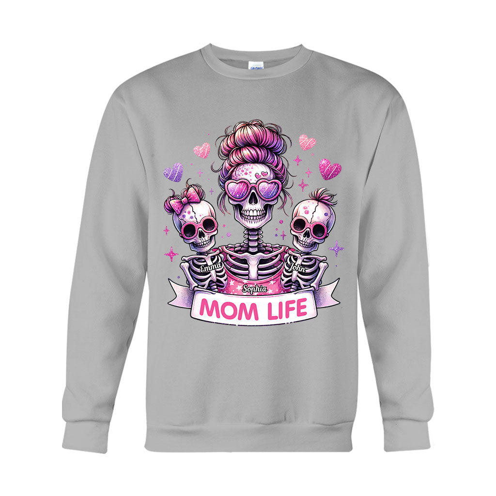 Vie de maman - T-shirt et sweat à capuche personnalisés avec tête de mort