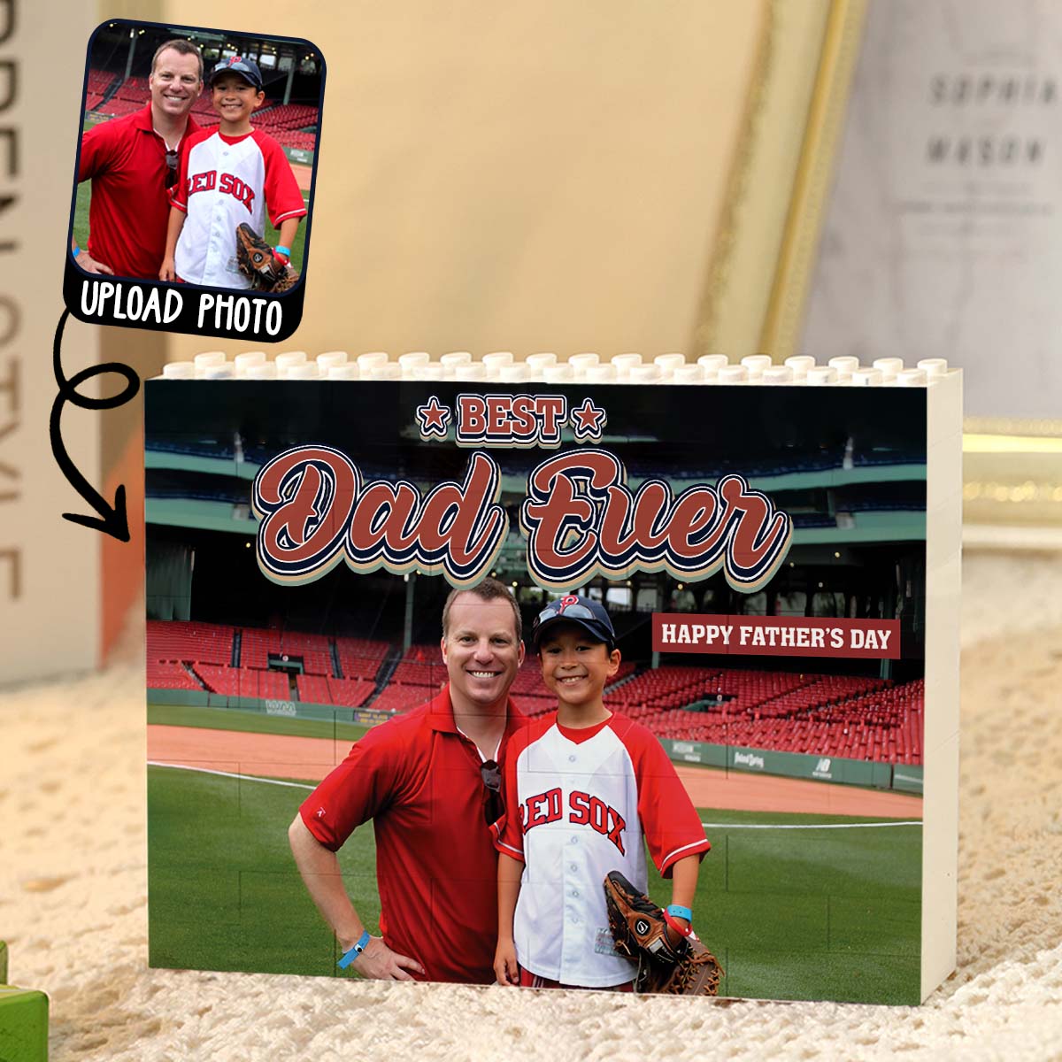 Meilleur papa du monde - Blocs de construction rectangulaires horizontaux personnalisés pour papa (face unique)