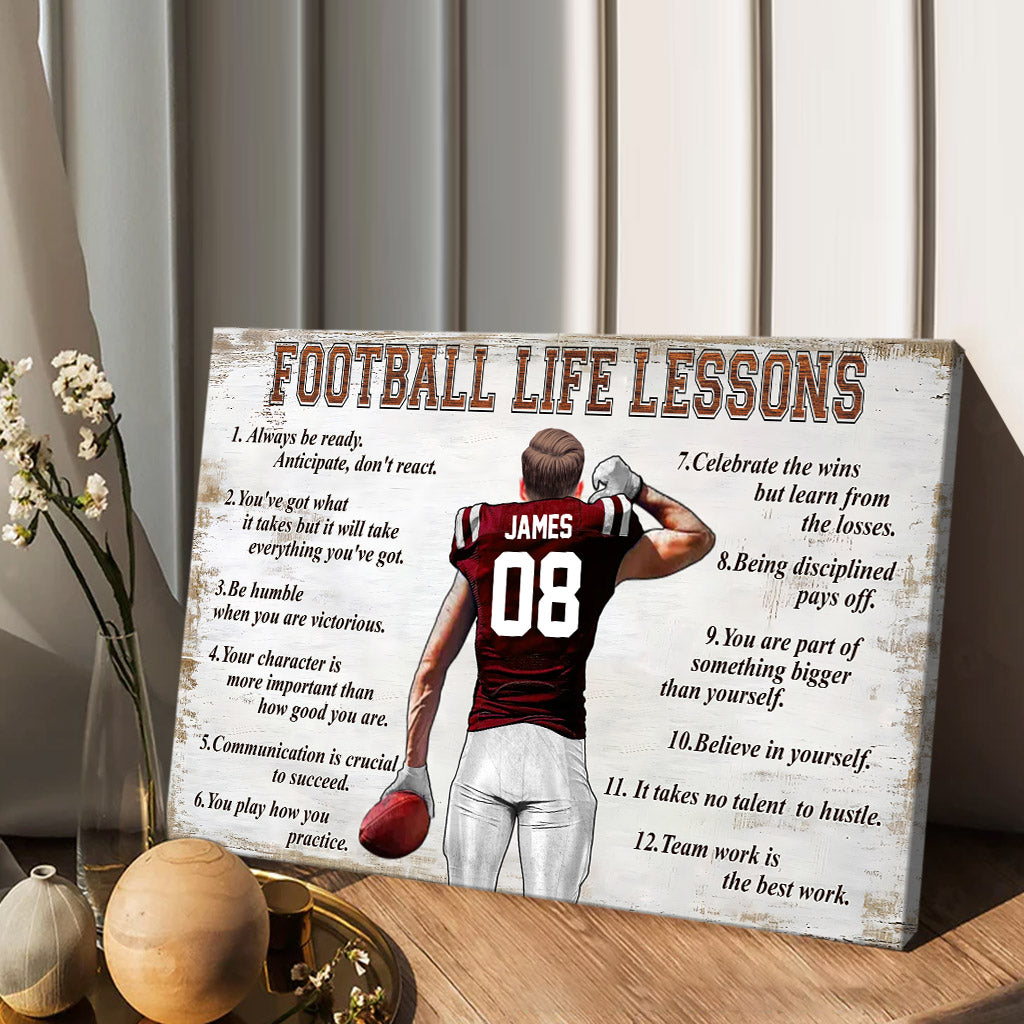 Leçons de vie du football - Toile et affiche personnalisées sur le thème du football