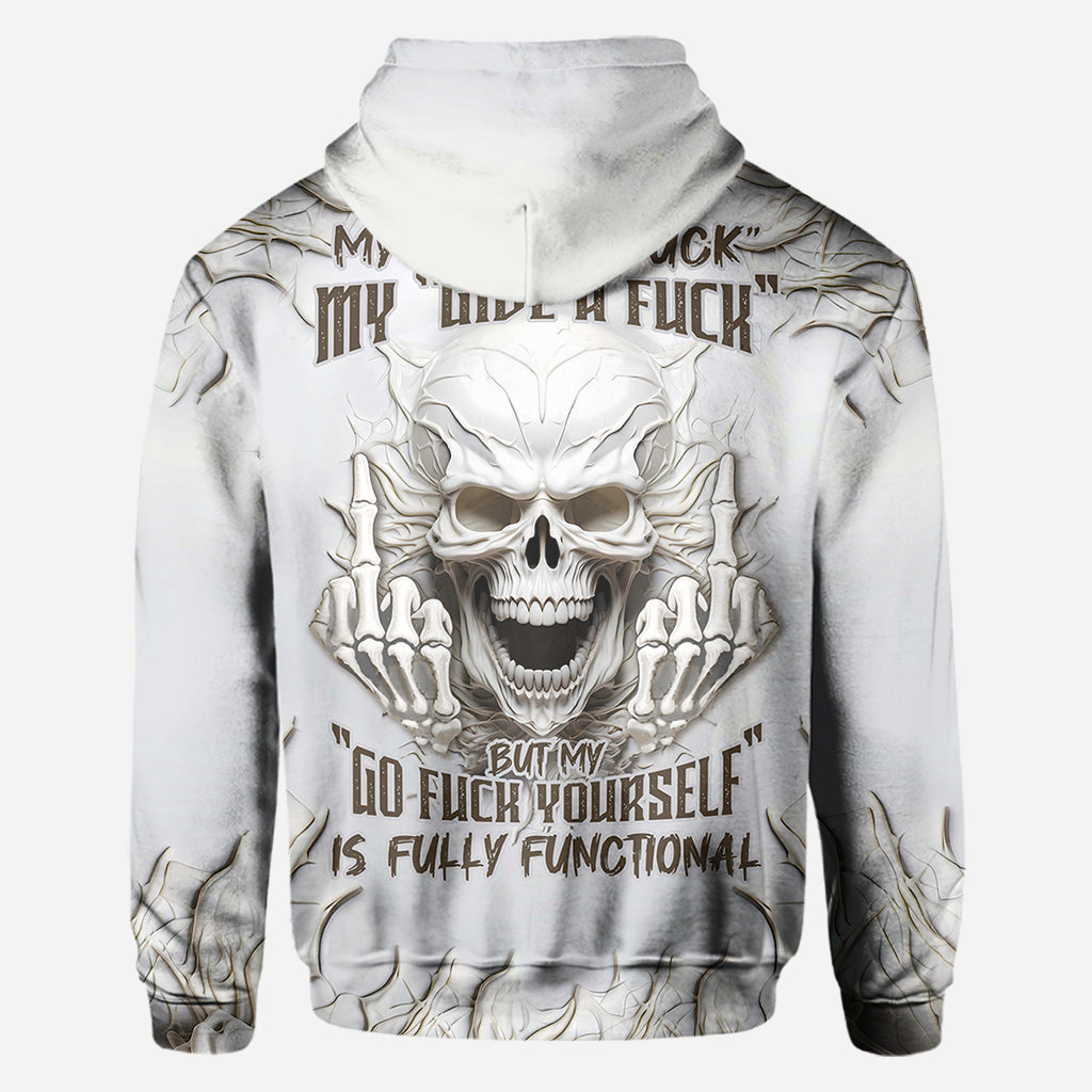 T-shirt personnalisé à motif crâne blanc sarcastique - T-shirt intégral à motif crâne