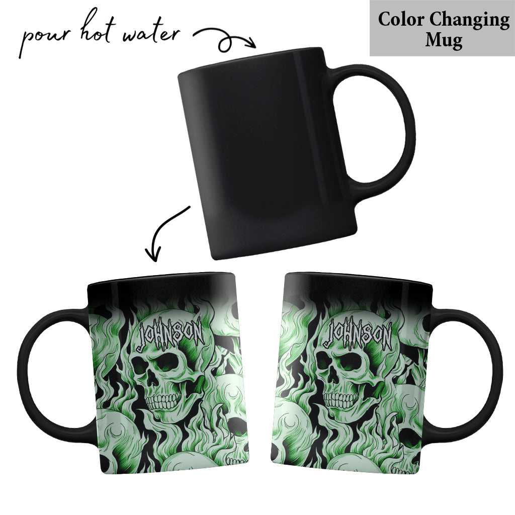 Mug personnalisé Tête de mort verte