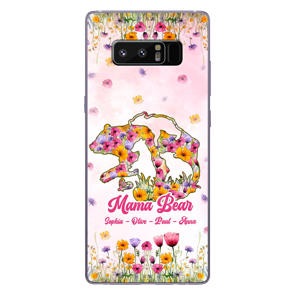 Coque de téléphone transparente personnalisée Maman Ours - Maman