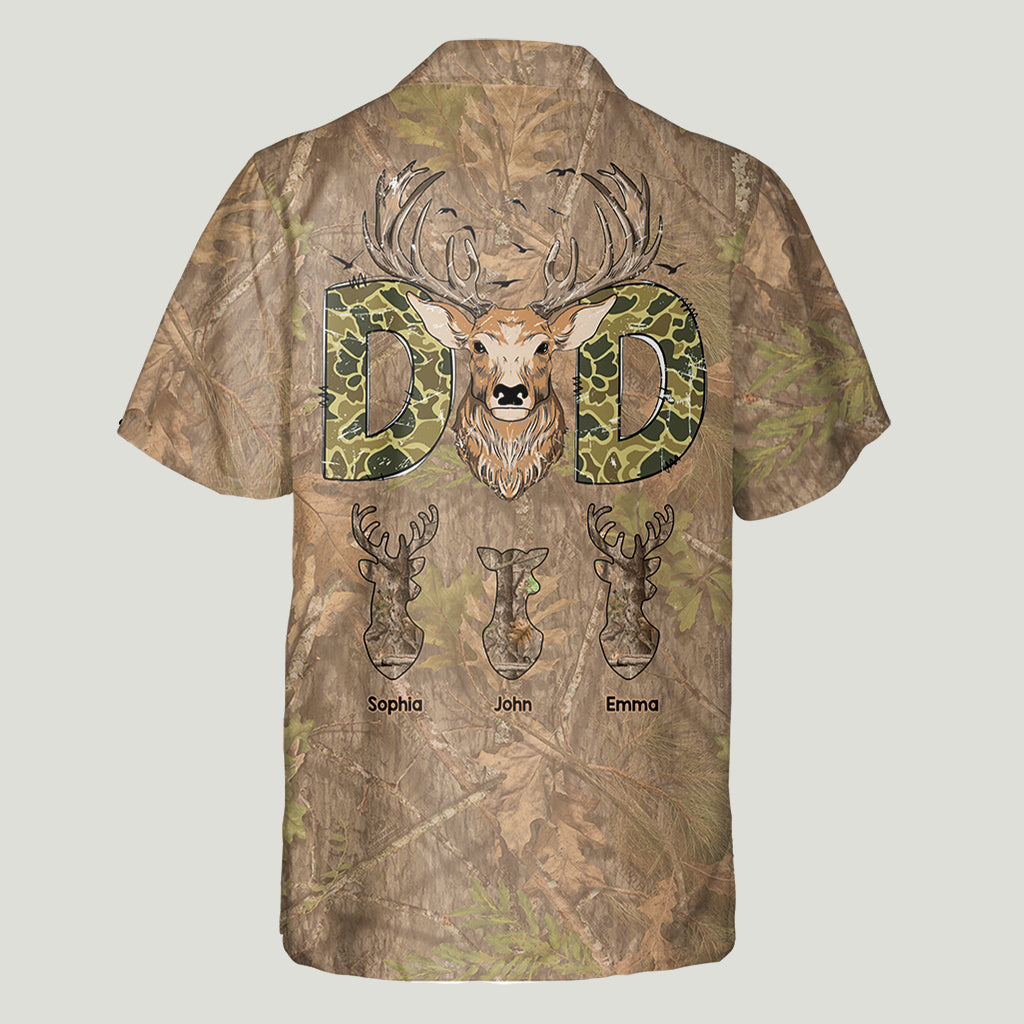 Chemise hawaïenne de chasse personnalisée pour papa chasseur
