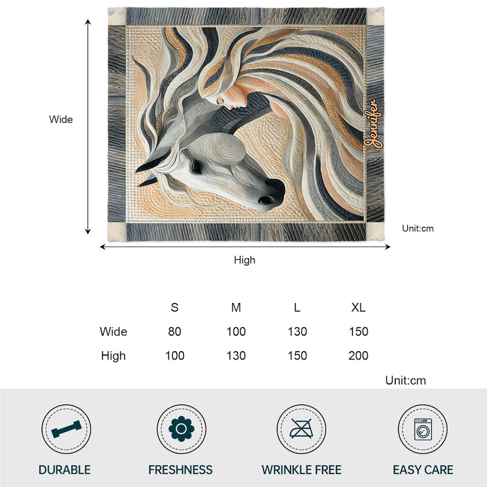 Juste une fille qui aime les chevaux - Couverture à cheval personnalisée