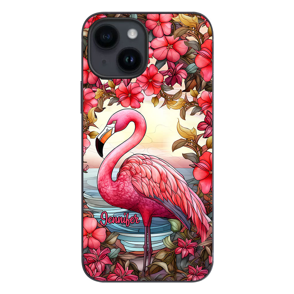 Coque de téléphone personnalisée flamant rose « J’adore les flamants roses »