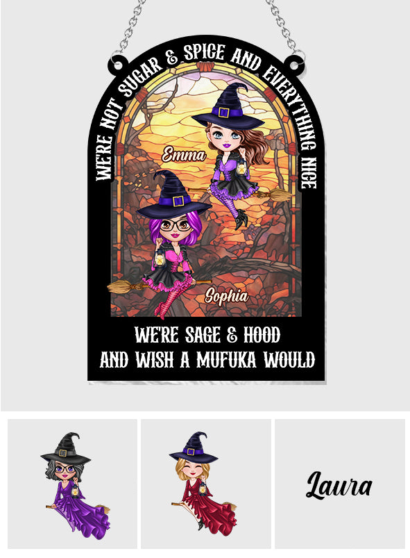 Nous ne sommes pas tout rose et tout gentils - Attrape-soleil personnalisé à suspendre à la fenêtre pour meilleure amie 