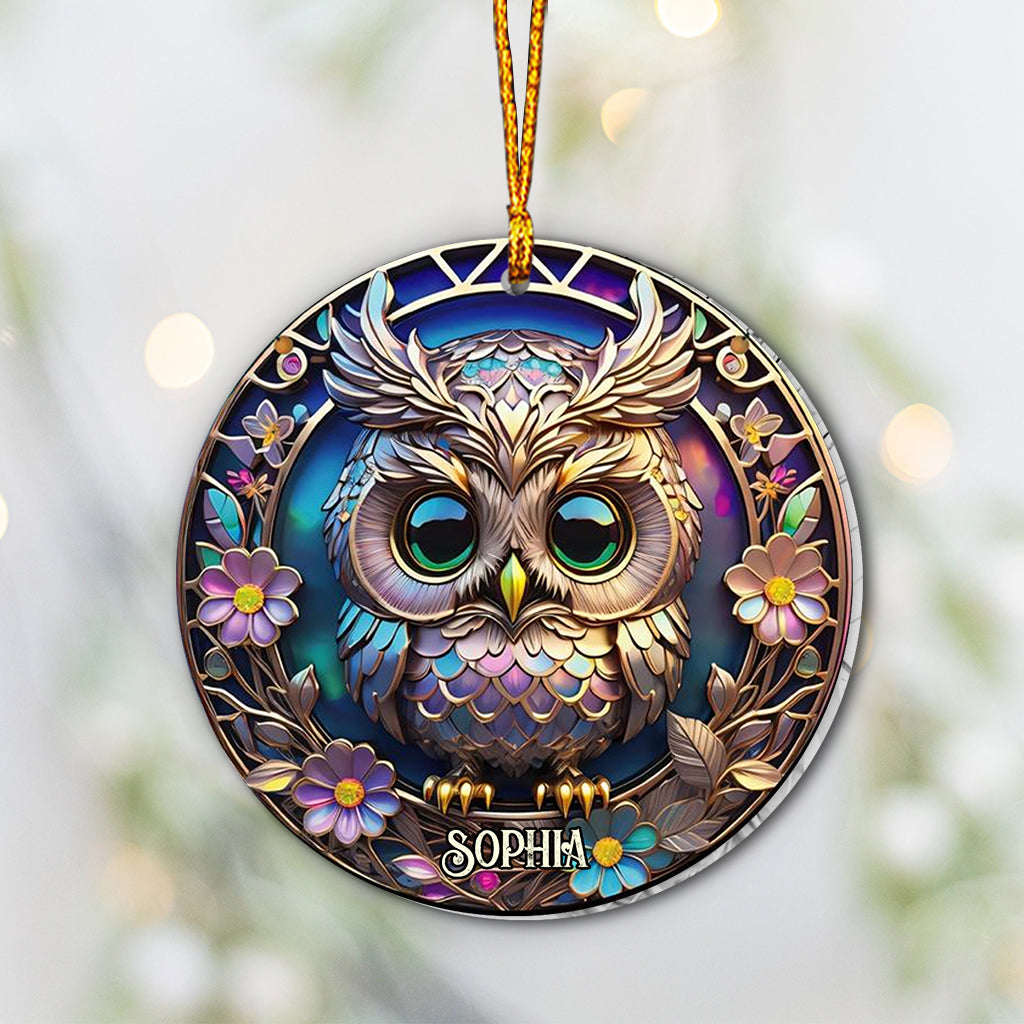 Colorful Owl - Personalized Owl Ornament
