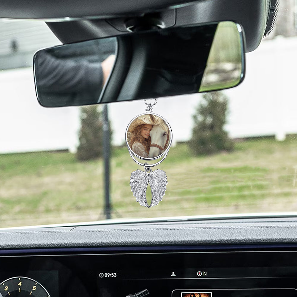 À jamais aimé - Ornement personnalisé en forme d'ailes de cheval