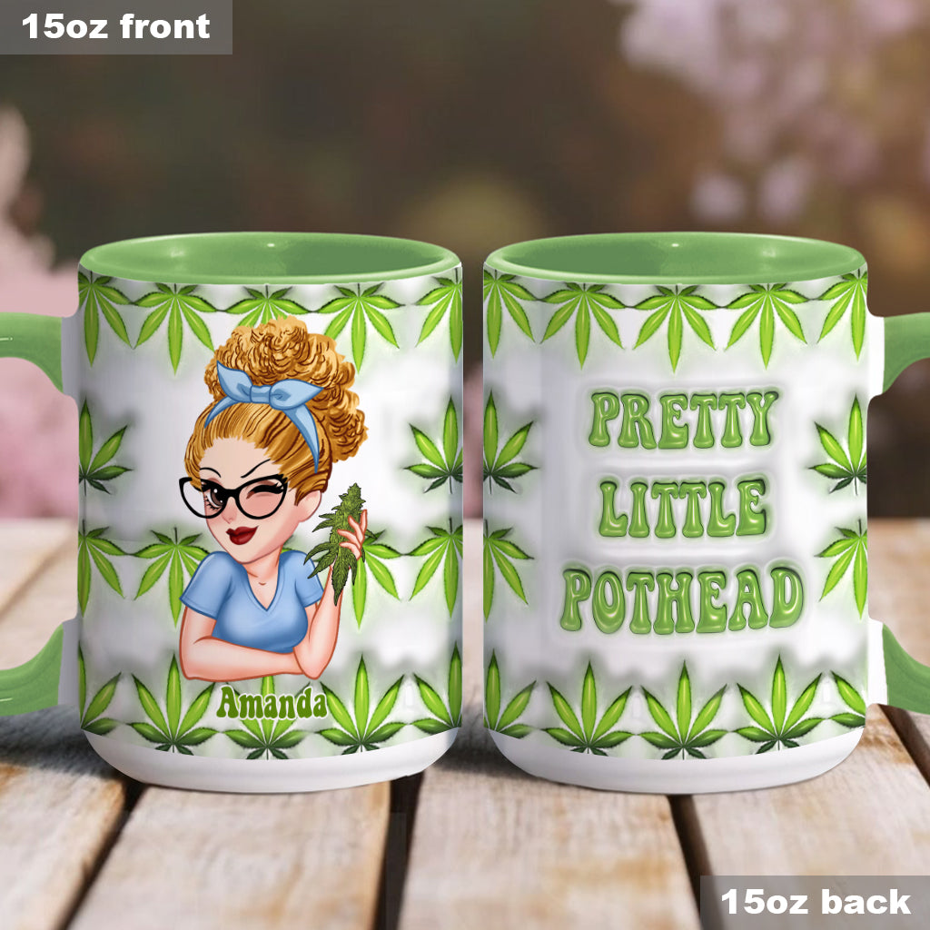 Mug personnalisé « Pretty Little Pothead » avec motif cannabis