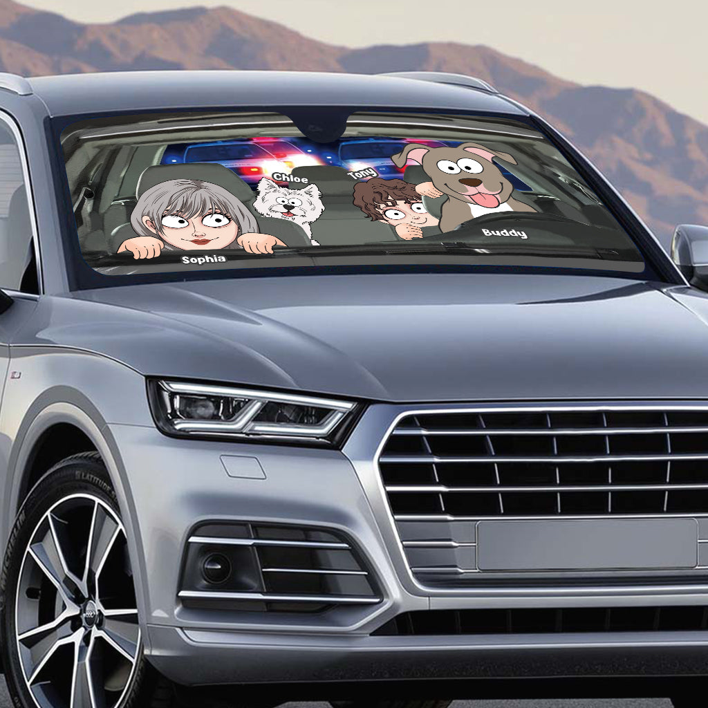 Toi, moi et les chiens - Pare-soleil de voiture personnalisé pour chiens