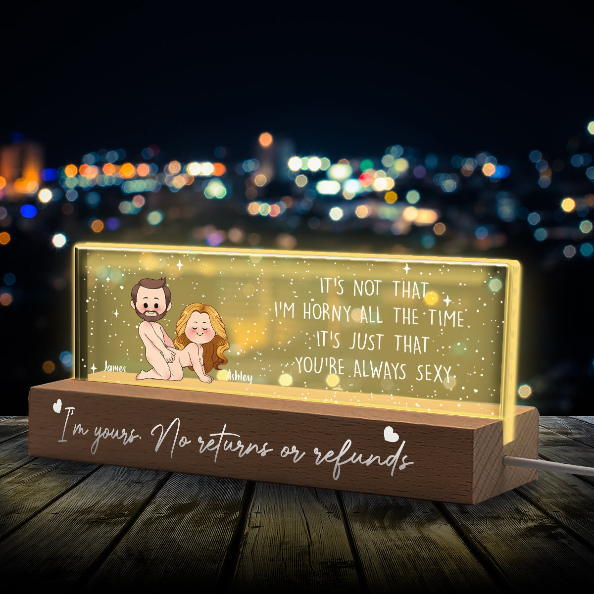 Veilleuse LED personnalisée pour couple « Je t'aime » - Je t'aime