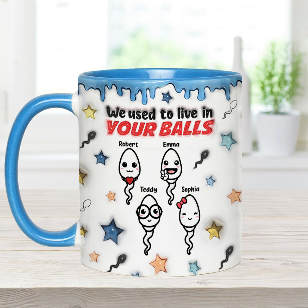 On vivait dans tes couilles - Mug personnalisé pour papa