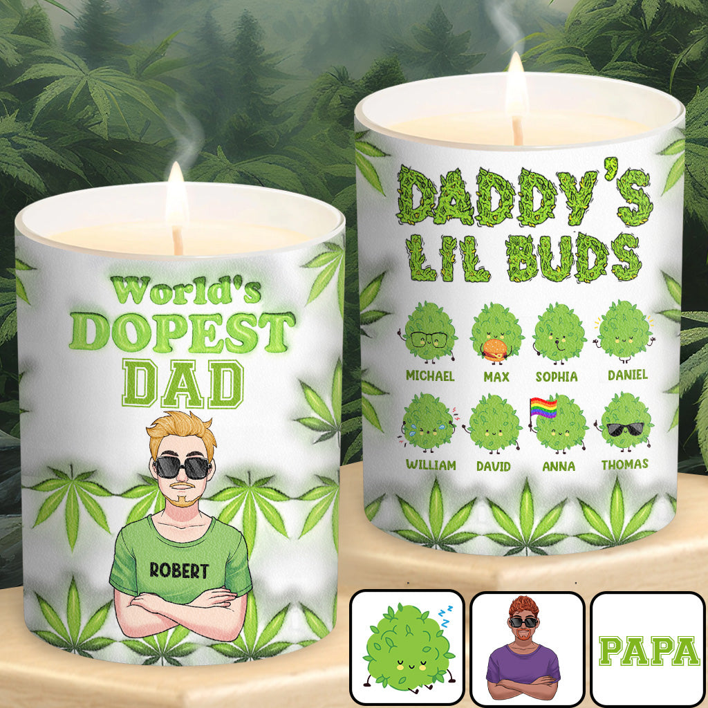 Le papa le plus cool du monde - Bougie personnalisée pour papa avec couvercle en bois